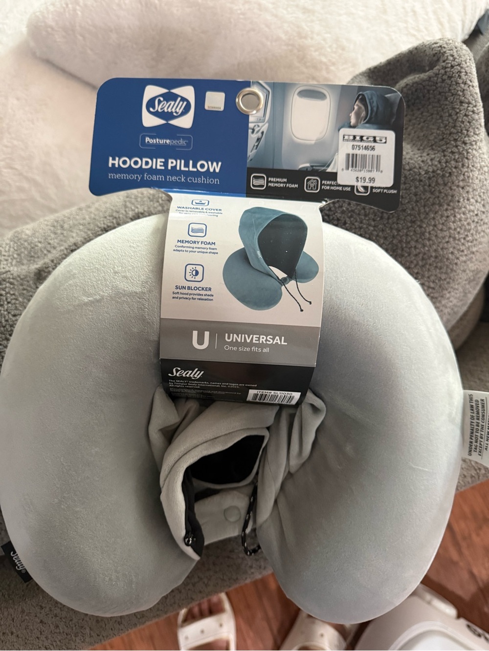 Equipment Travel Memory Foam Neck Pillow - Light Gray